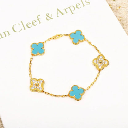 [Marin] CLOVER 5 MOTIF TURQUOISE BRACELET COLLECTION