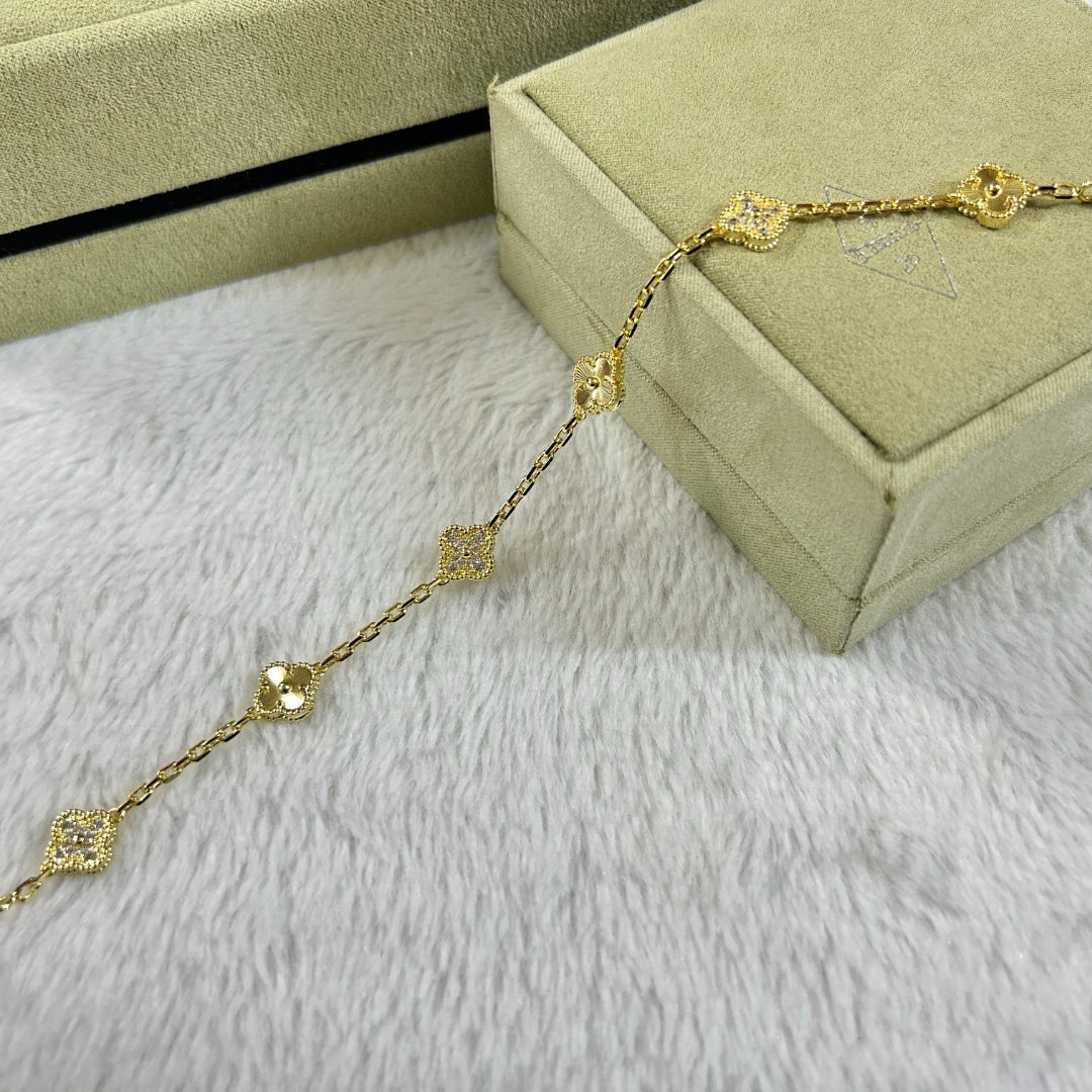 [Marin]CLOVER 6 MOTIF DIAMOND LASER BRACELET-w