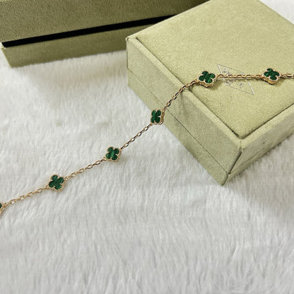 [Marin-Jewelry]CLOVER 6 MOTIF MALACHITE BRACELET-w
