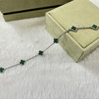 [Marin]CLOVER 6 MOTIF MALACHITE BRACELET-w