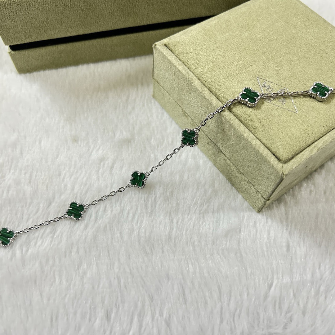 [Marin]CLOVER 6 MOTIF MALACHITE BRACELET-w