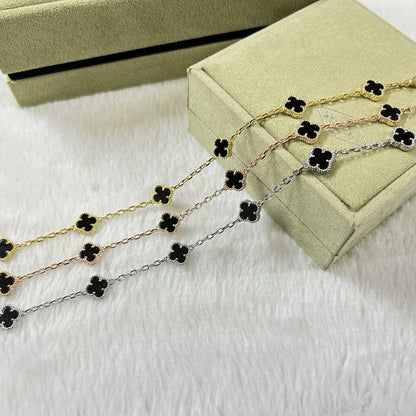 [Marin-Jewelry]CLOVER 6 MOTIF  ONYXS BRACELET-w