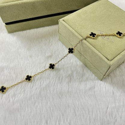 [Marin-Jewelry]CLOVER 6 MOTIF  ONYXS BRACELET-w