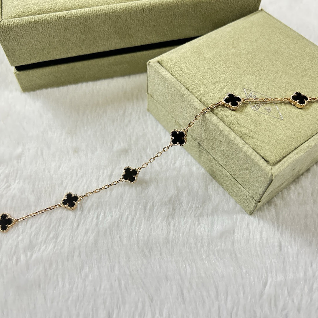 [Marin]CLOVER 6 MOTIF  ONYXS BRACELET-w