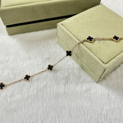 [Marin-Jewelry]CLOVER 6 MOTIF  ONYXS BRACELET-w