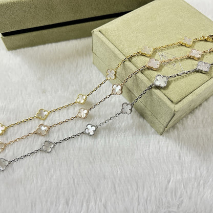 [Marin]CLOVER 6 MOTIF WHITE MOP BRACELET