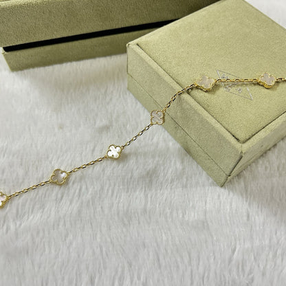 [Marin]CLOVER 6 MOTIF WHITE MOP BRACELET