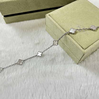 [Marin-Jewelry]CLOVER 6 MOTIF WHITE MOP BRACELET-w