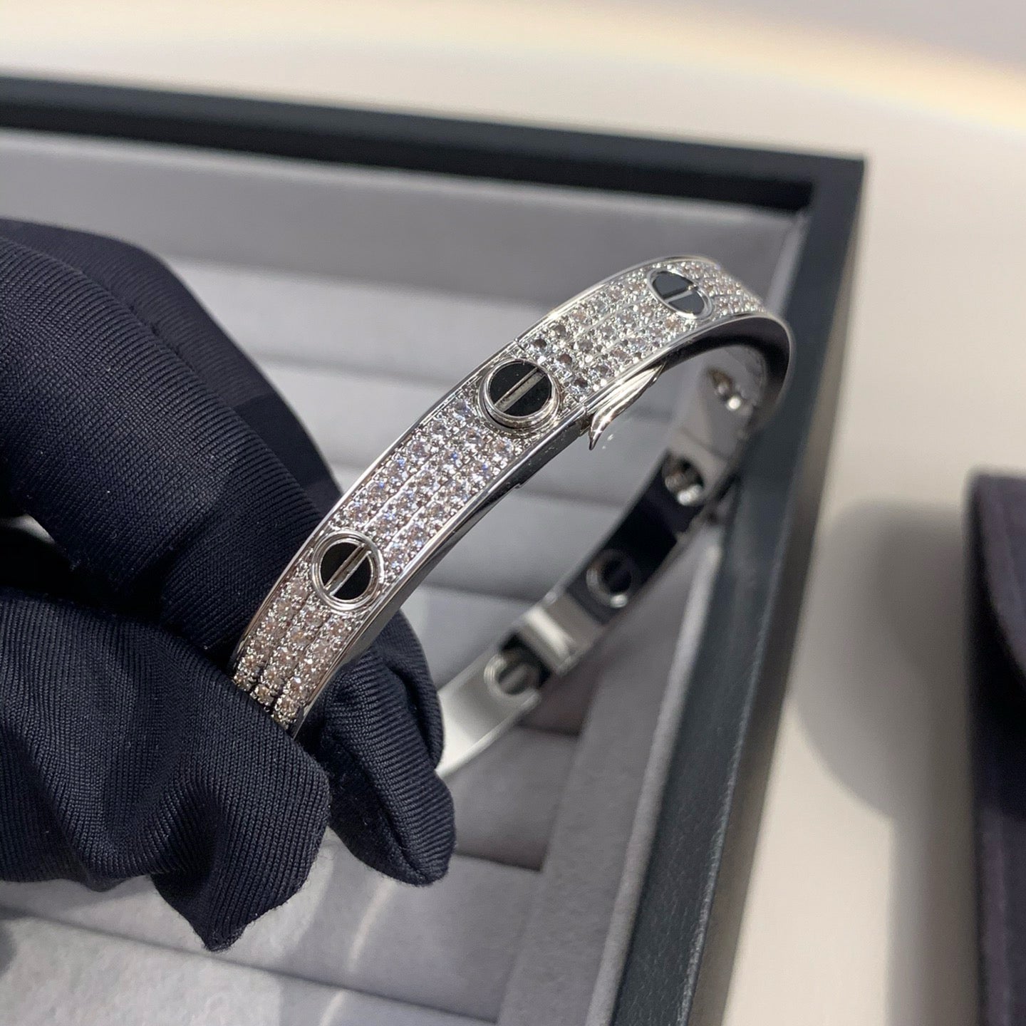 [Marin]LOVE BRACELET 6.1MM DIAMOND-PAVED CERAMIC