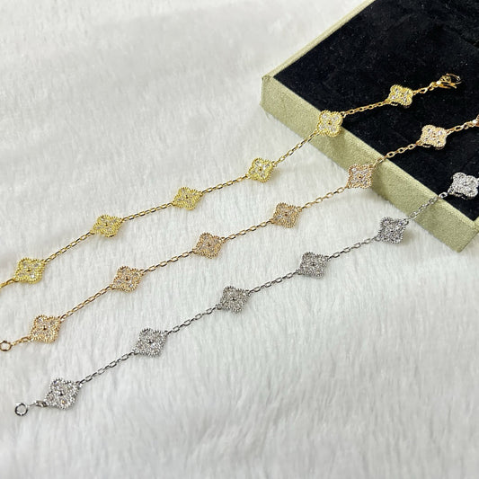 [Marin]CLOVER 6 MOTIF DIAMOND BRACELET