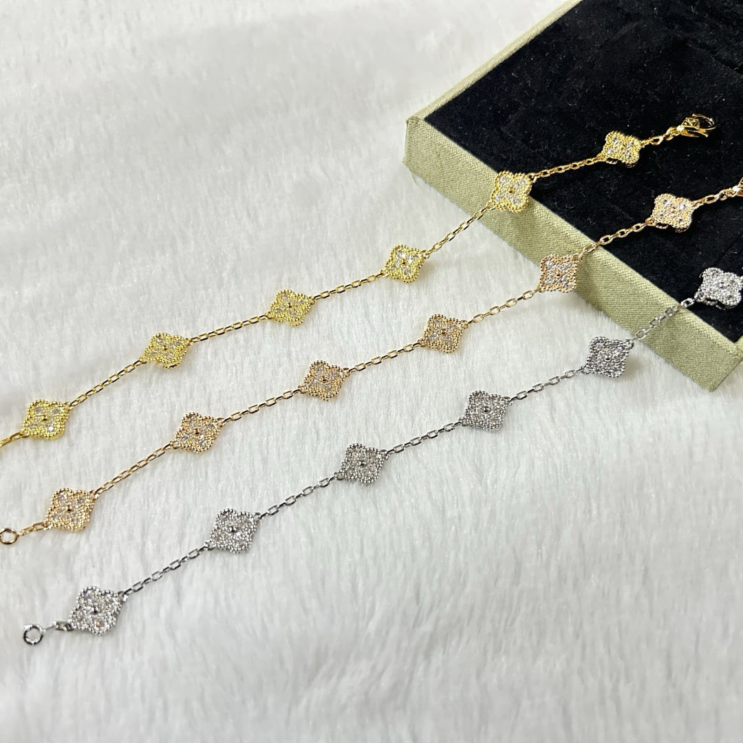 [⭐Shinejoy]CLOVER 6 MOTIF DIAMOND BRACELET