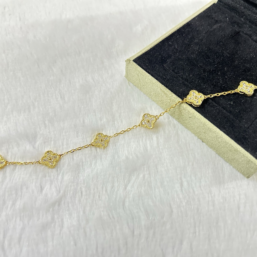 [Marin]CLOVER 6 MOTIF DIAMOND BRACELET