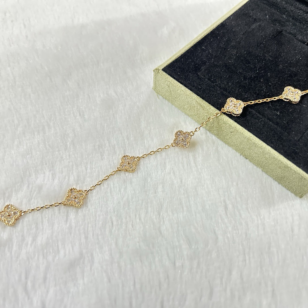 [⭐Shinejoy]CLOVER 6 MOTIF DIAMOND BRACELET