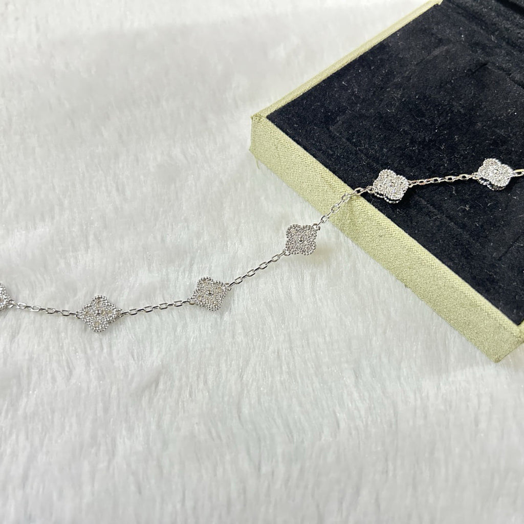 [Marin]BRACELET CLOVER 6 MOTIFS DIAMANTS