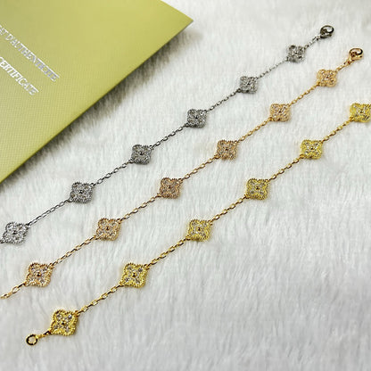 [Marin-Jewelry]CLOVER 6 MOTIF DIAMOND BRACELET