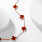 [Marin]CLOVER 10 MOTIFS CARNELIAN NECKLACE