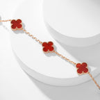 [Marin]CLOVER 10 MOTIFS CARNELIAN NECKLACE
