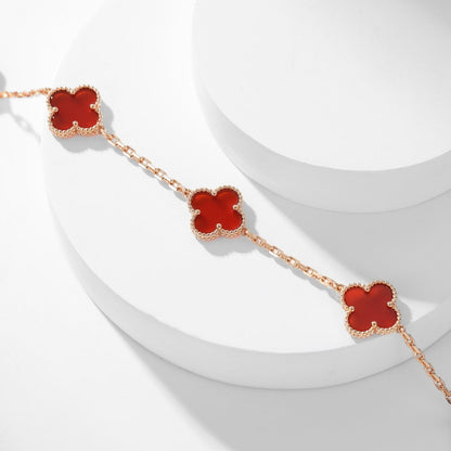 [Marin]CLOVER 10 MOTIFS CARNELIAN NECKLACE