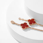 [Marin]CLOVER 10 MOTIFS CARNELIAN NECKLACE