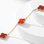 [Marin]CLOVER 10 MOTIFS CARNELIAN NECKLACE