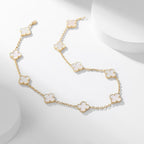 [Marin]CLOVER 10 MOTIFS WHITE MOTHER OF PEARL NECKLACE