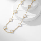 [Marin]CLOVER 10 MOTIFS WHITE MOTHER OF PEARL NECKLACE