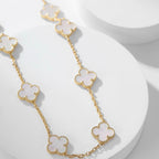 [Marin]CLOVER 10 MOTIFS WHITE MOTHER OF PEARL NECKLACE