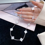 [Marin]CLOVER 10 MOTIFS WHITE MOTHER OF PEARL NECKLACE