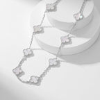 [Marin]CLOVER 10 MOTIFS WHITE MOTHER OF PEARL NECKLACE