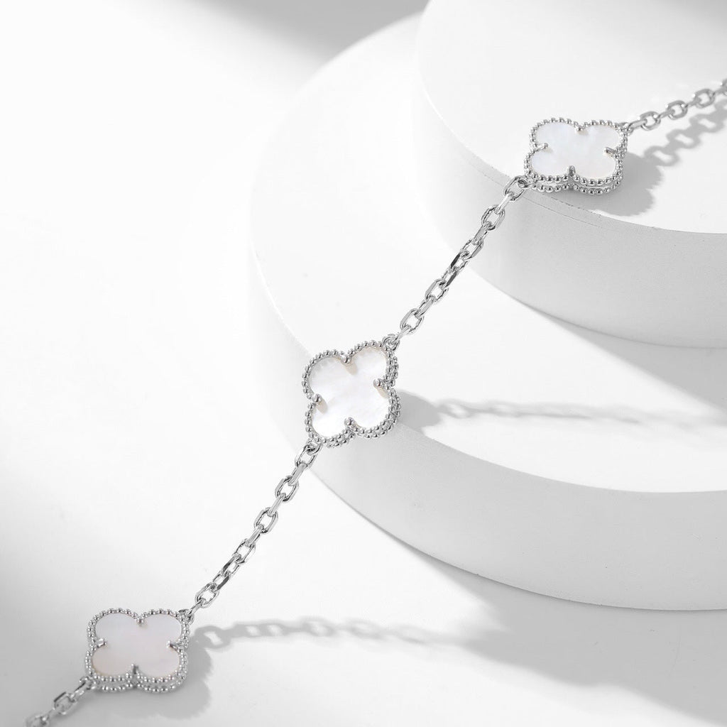 [Marin]CLOVER 10 MOTIFS WHITE MOTHER OF PEARL NECKLACE