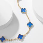 [Marin]CLOVER 10 MOTIFS BLUE AGATE NECKLACE