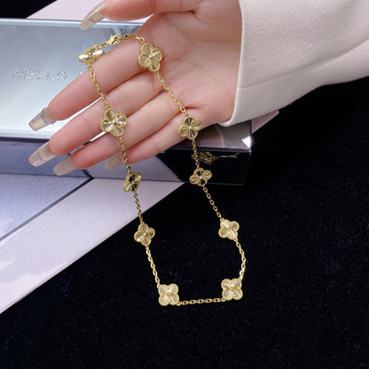[Marin-Jewelry]CLOVER 10 MOTIFS LASER NECKLACE