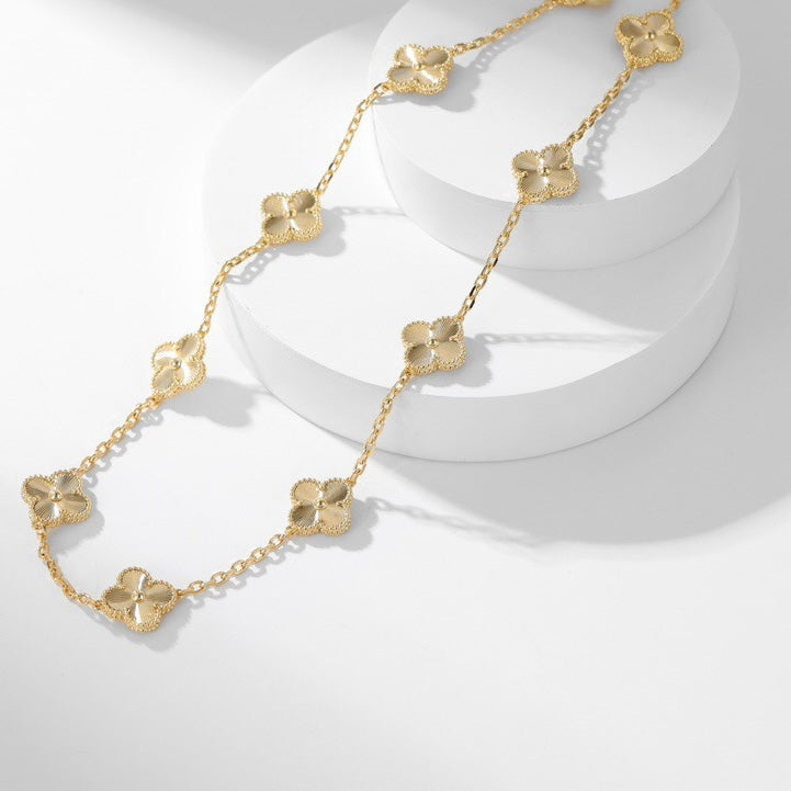[Marin]CLOVER 10 MOTIFS LASER NECKLACE