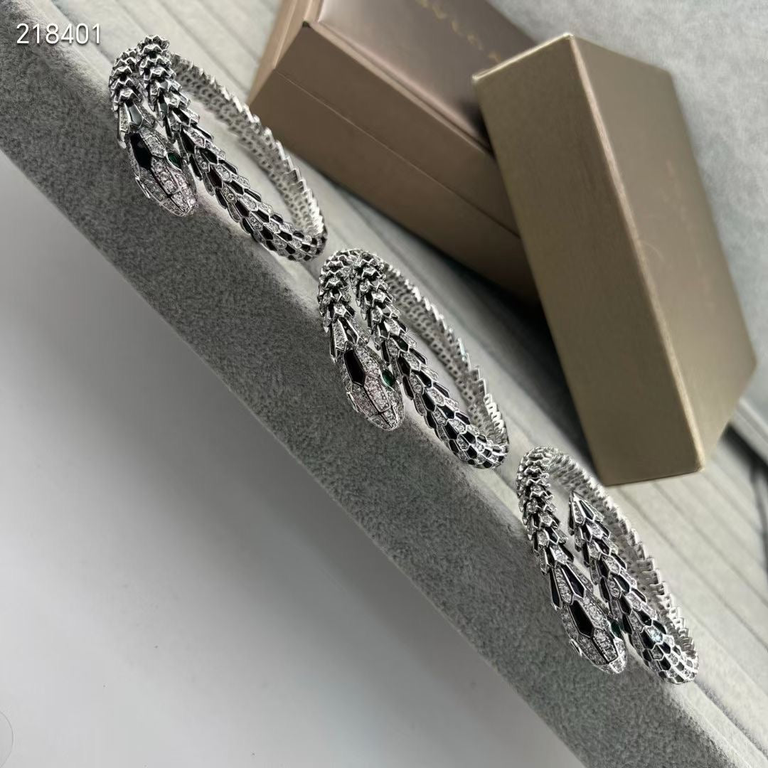 [Marin]NEW OBSIDIAN & DIAMOND SERPENT BRACELET