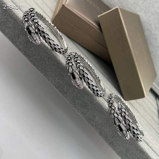 [Marin]NEW OBSIDIAN & DIAMOND SERPENT BRACELET