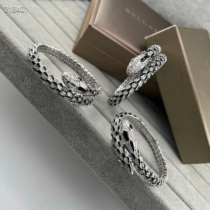 [Marin]NEW OBSIDIAN & DIAMOND SERPENT BRACELET