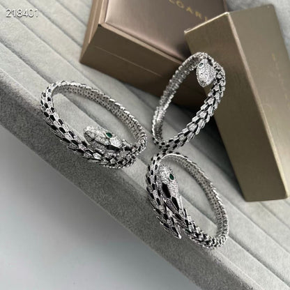 [Marin]NEW OBSIDIAN & DIAMOND SERPENT BRACELET