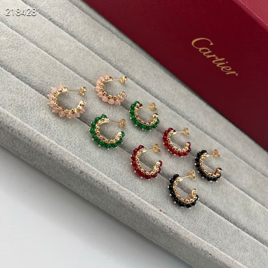 [Marin]NEW COLORED GEMSTONE COLLECTION SMALL HOOP EARRINGS