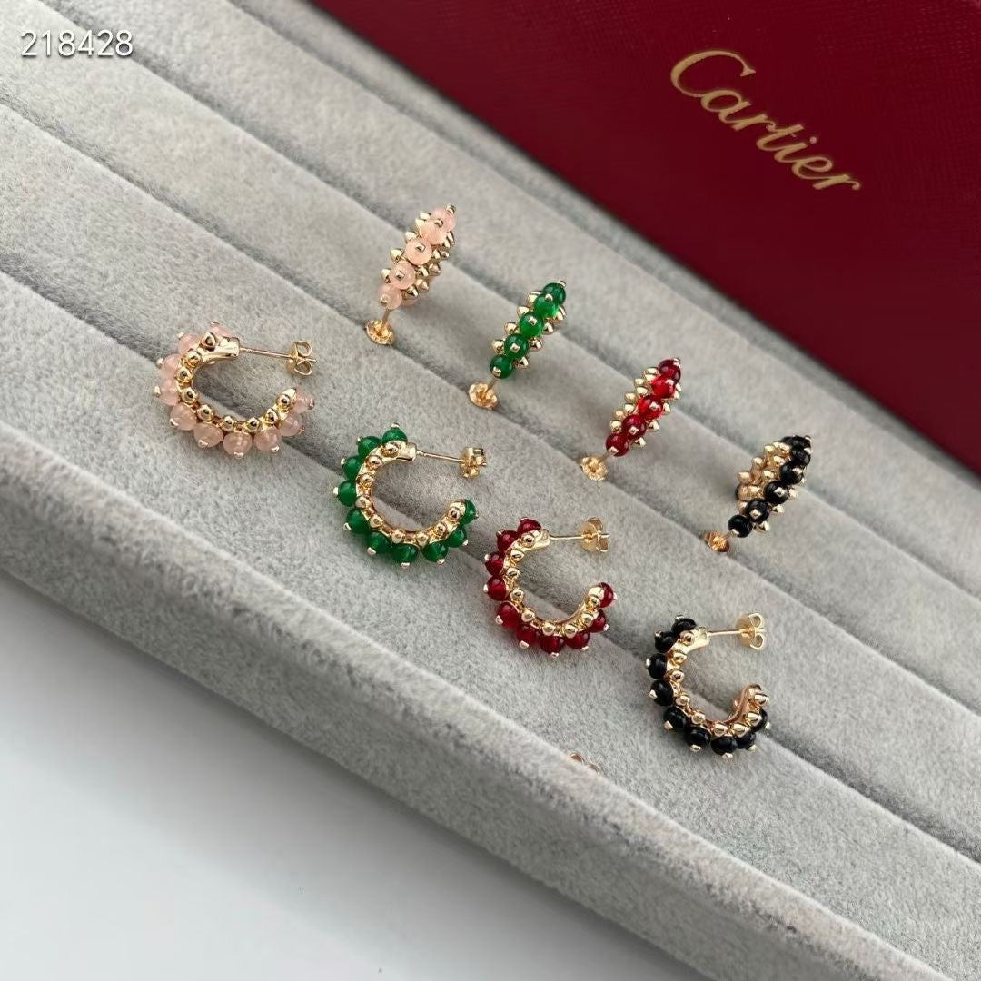 [Marin]NEW COLORED GEMSTONE COLLECTION SMALL HOOP EARRINGS