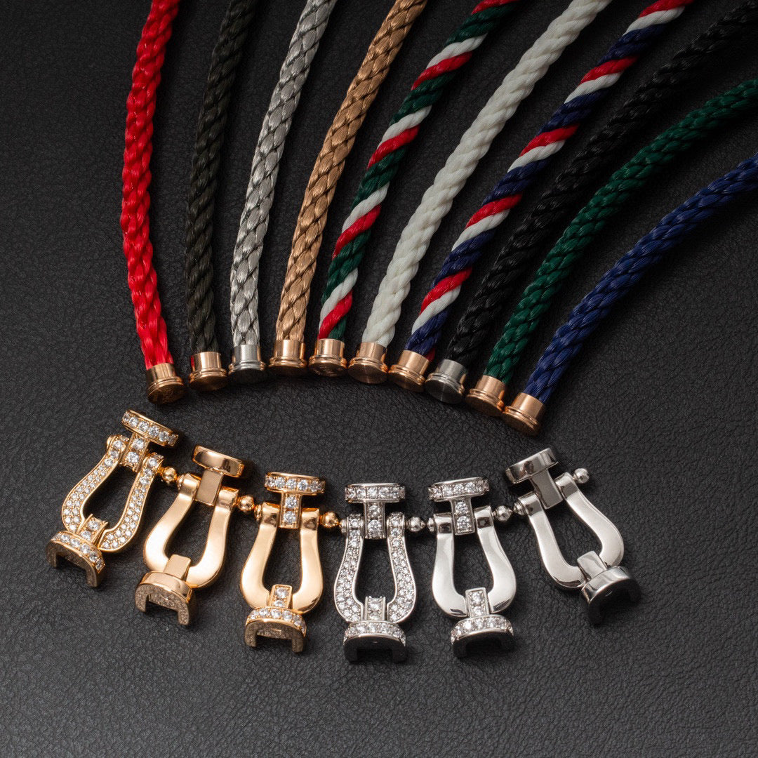 [Marin]FORCE LARGE HORSESHOE HALF DIAMOND BRACELET GOLD