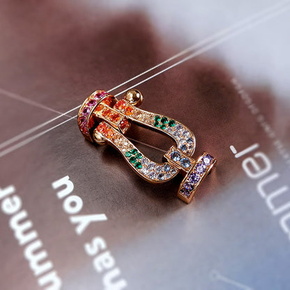 [Marin-Jewelry]FORCE LARGE HORSESHOE  COLORED DIAMOND BRACELET Marin-Jewelry GOLD