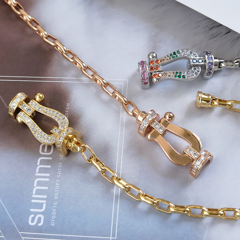 [Marin-Jewelry]FORCE LARGE HORSESHOE CLASP  METAL BRACELET