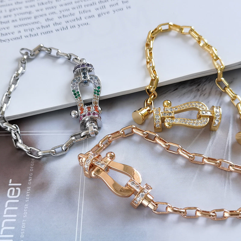 [Marin]FORCE LARGE HORSESHOE CLASP  METAL BRACELET