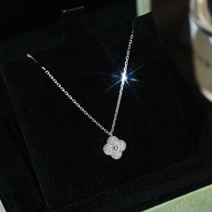[Marin-Jewelry]CLOVER MINI 9.5MM PENDANT DIAMOND NECKLACE