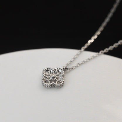 [Marin-Jewelry]CLOVER MINI 9.5MM PENDANT DIAMOND NECKLACE
