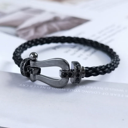[Marin-Jewelry]FORCE LARGE SERIES HORSESHOE BLACK SAMURAI BRACELET
