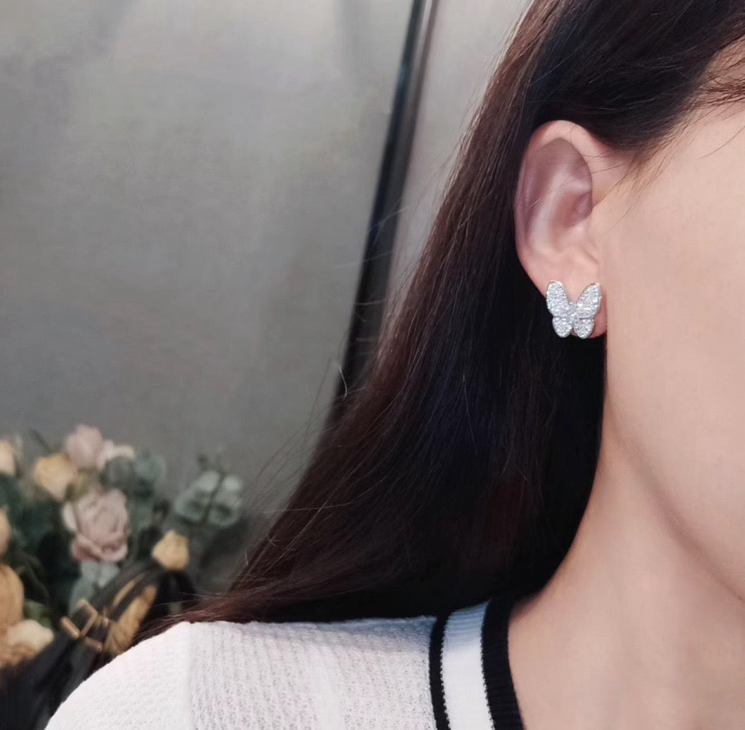 [Marin-Jewelry]BUTTERFLY ALL DIAMOND EARRINGS