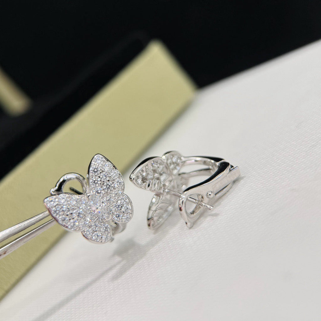 [Marin]BOUCLES D'OREILLES PAPILLON TOUT DIAMANT