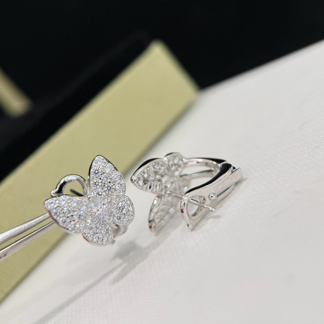[Marin]BOUCLES D'OREILLES PAPILLON TOUT DIAMANT