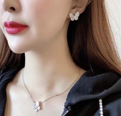 [Marin-Jewelry]BUTTERFLY ALL DIAMOND EARRINGS